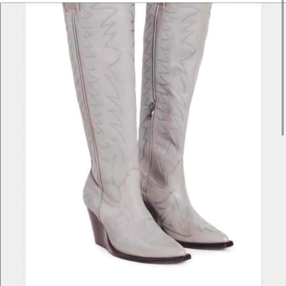 Free People Jeffrey Campbell NIB Size 9 Big Sky Western Boot Grey Cowboy knee - Picture 2 of 4